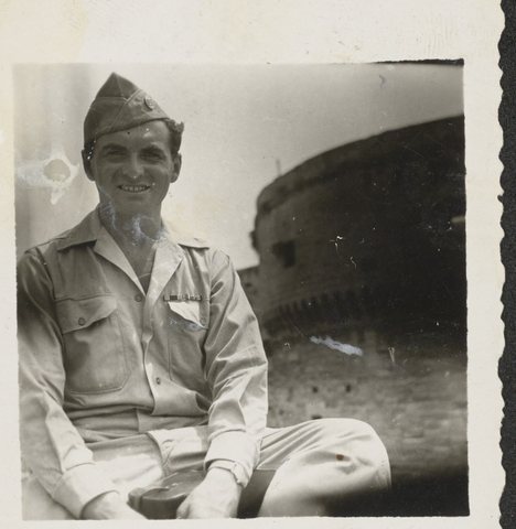 Nicholas (Mickey) Brecher in the Second World War, c. 1943, from his wartime photo album.