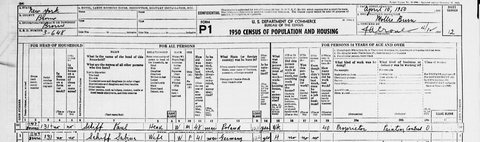 Paul Schiff, 48, a painting contractor, and his wife Sabina, 41, in the 1950 census, the Bronx.