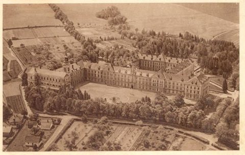 The Jesuit college at Chyrów in 1936. It was the town's best-known building and stood just outside the centre.