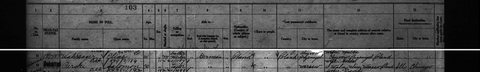 The passenger list on which Elias Wahrsager entered the United States from Canada in January 1921: a leather worker, aged 41, last resident 
