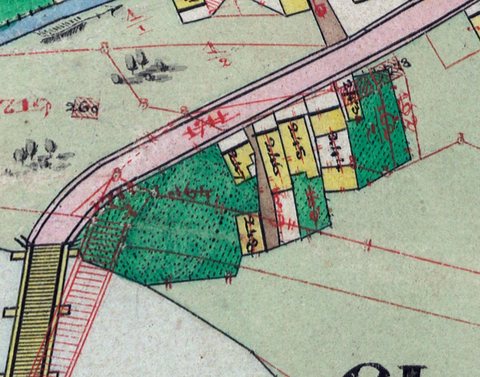 Chyrów on the Austrian cadastral survey of 1853. House no. 207 in the town centre belonged to an earlier Elias (Lische) Wahrsager, not Anne’