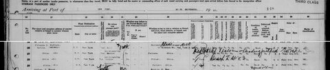 The second page of the 1927 list: Malka and the children were going to Elias Wahrsager at 48 Clinton Street on the Lower East Side.