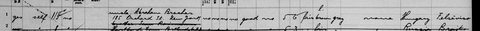 The same manifest, right-hand page: going to his “uncle Abraham Brecher”, 185 Orchard Street, New York.