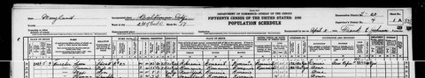 Leon and Fannie Brecher with Max (9) and Hanna (3) in the 1930 U.S. census, Baltimore, house no. 2029: Leon, head, born in Romania, Romanian-speaking, arrived 1