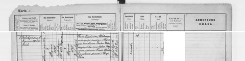 The death of Chane Pessel Wahrsager, née Oher, widow of Elisha (Lisch) Wahrsager, a merchant of Chyrów, recorded at Drohobycz on 7 January 1