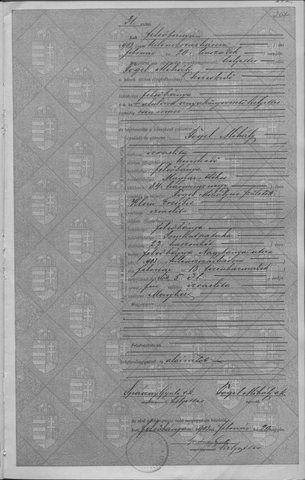 Felsőbánya birth act 31, 13 February 1903: Menyhért Fogel, son of Mihály Fogel, merchant, and “Klein Erzsébet” — Esther’s sister Berta.