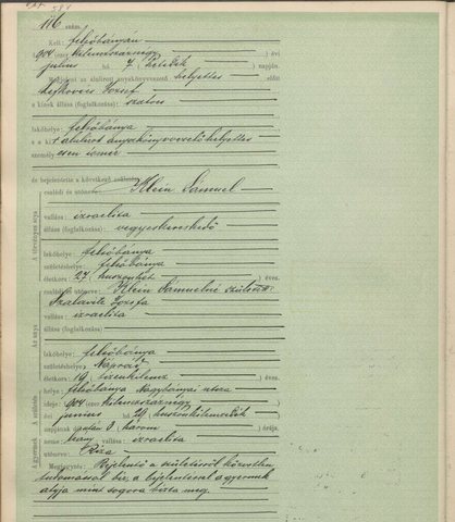 Birth of Róza Klein, 29 June 1904, Felsőbánya, daughter of Samuel Klein, general merchant, and Józefa Szalavitz.
