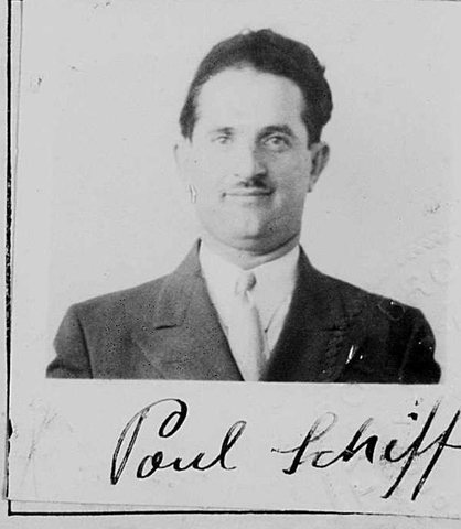 Paul Schiff, Sabina's husband, in the photograph on his declaration of intention, Bronx, 6 February 1934.