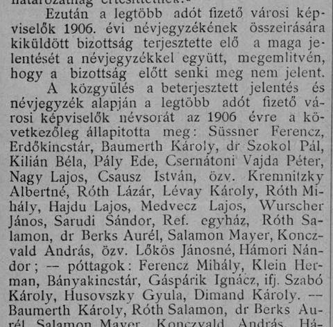 The list for 1906: Herman Klein among the substitute members.