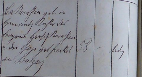 The bride in the same entry: “Lea Bernstein, geb. in Czernowitz, Tochter des Benjamin Hersch Bernstein u. der Chaje geb. Frenkel aus Buczacz” — Lea Bernstein, b