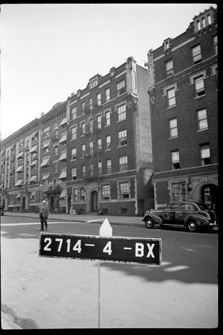 953 Fox Street, Bronx, in the city's tax photograph of about 1940: the building where Sabina Wahrsager married Paul Schiff on 14 December 1929.