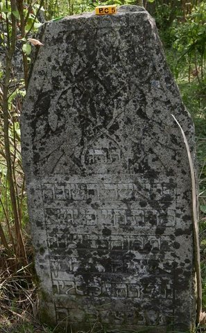 Gravestone of Chaya Feige, daughter of Yitzchak Aizik HaKohen, died 7 Kislev 5603 (10 November 1842), Siret.