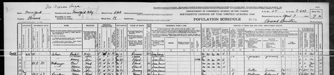 1940 U.S. census, Bronx, enumeration district 3-603, sheet 9A (header, the house number and lines 16–18): Tiffany Street, 1035, rent $34, the same house as in 1