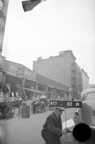 The lot at 185 Orchard Street, Lower East Side, about 1940 — Abraham Brecher’s address in 1909; by 1940 the old tenement had given way to ma