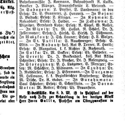 Josef Brecher of Siret — a law student in 1903–06 and a lawyer’s clerk in 1910 — listed in March 1911 as “Dr. J. Brecher”, alternate delegat