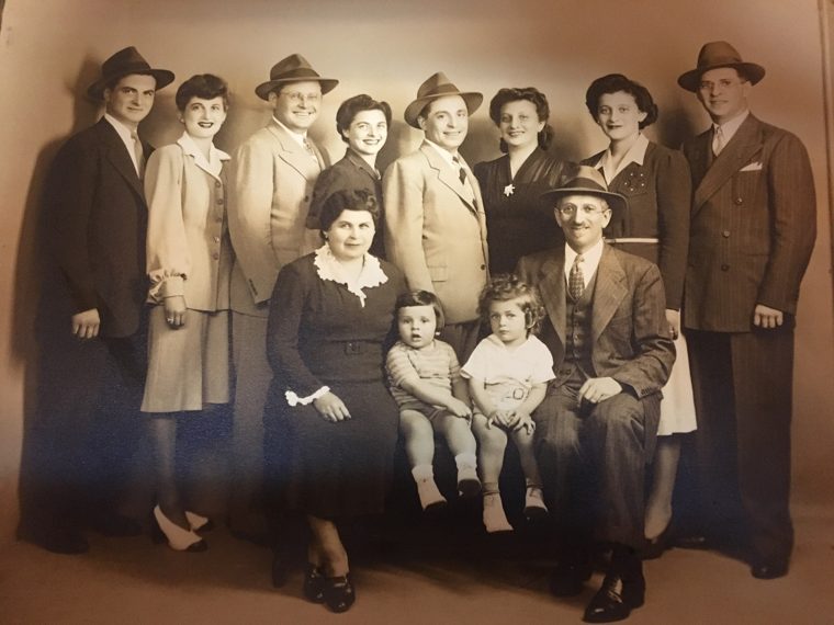 Family photograph, the Bronx, early 1940s, with Alex and Anne Brecher standing in the centre