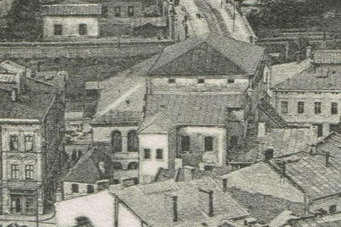 The Old Synagogue of Przemyśl, about 1910–13. Malka's sister Chaja Lea Unger married in Przemyśl in 1915.