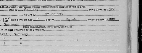 Detail of the 1926 petition: the children’s names, dates and places of birth.