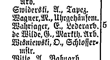 The Berlin address book for 1913, street section: the residents of Saarbrücker Straße 33, Berlin N 37, including Elias Wahrsager, a leather worker.