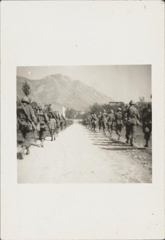 A page of Nicholas Brecher’s wartime photo album, North Africa, Sicily and Italy, 1942–44.